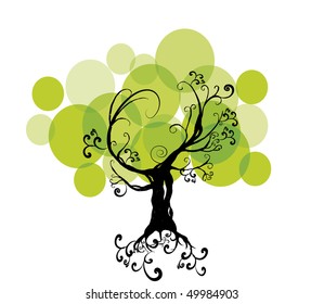  abstract tree, vector illustration