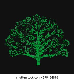 Abstract  tree, vector illustration, flat style, isolated object