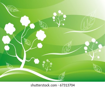 abstract tree vector Illustration green white
