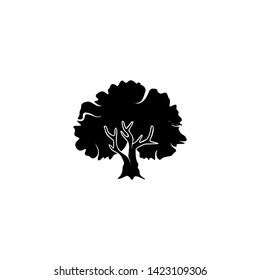 abstract tree vector illustration, tree icon with black colors