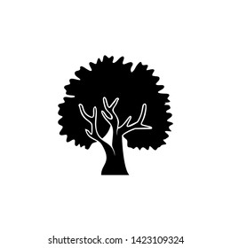 abstract tree vector illustration, tree icon with black colors