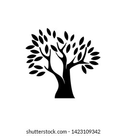 abstract tree vector illustration, tree icon with black colors