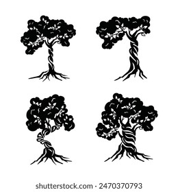 abstract tree vector illustration. tattoo design