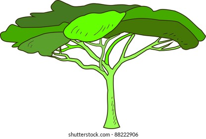 Abstract tree vector isolated on white