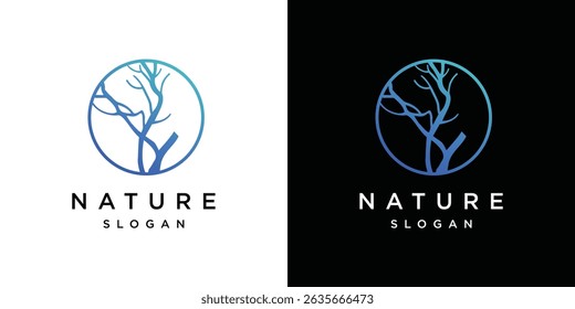 Abstract Tree vector logo design. Natural Vector Tree Logo.