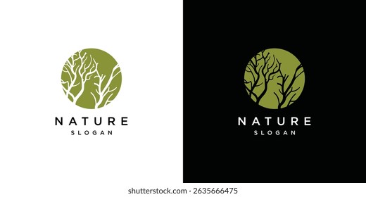 Abstract Tree vector logo design. Natural Vector Tree Logo.