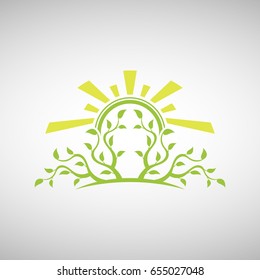 Abstract tree vector logo design template.