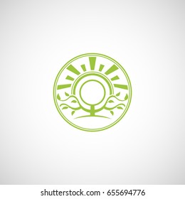 Abstract tree vector logo design template.
