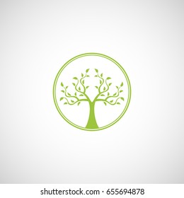 Abstract tree vector logo design template.