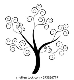 abstract tree vector silhouette