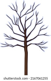 Árbol abstracto sin hojas aisladas en fondo blanco