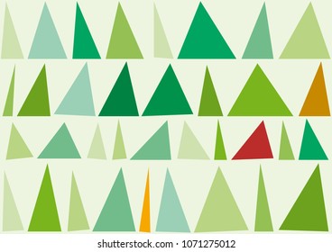 Abstract trees and forest in geometric background, vector illustration with triangles