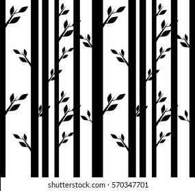 Abstract trees on a flat surface. Vector illustration.  
Vector. Stylized Silhouettes of trees. 