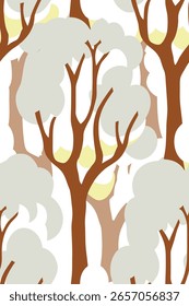Abstract trees with soft foliage nature pattern