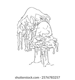 Abstract trees stand in a forest