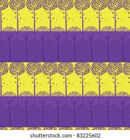 abstract trees and strips seamless pattern
