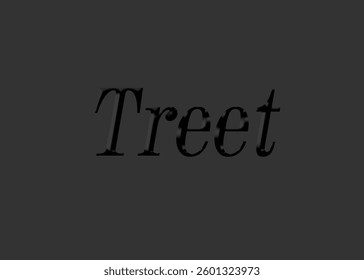 Abstract Treet Text Effect Design Black Background