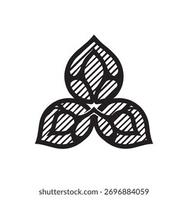 Abstract Trefoil Leaf Pattern Decorative Silhouette Vector illustration Botanical Design Element