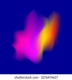 Abstract trend fluid, liquid colors pink, purple, ultraviolet, yellow, blue vibrant colors for design, wallpapers, presentation. Wave, dynamic flux, fire effect on blue background.
