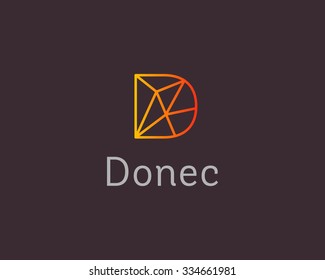 Abstract trend letter D logo design template. Colorful structure creative sign. Communication vector symbol icon. 