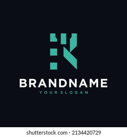 Abstract trend letter R logo design template. Green colored structure sign creative. Icon symbol vector template.