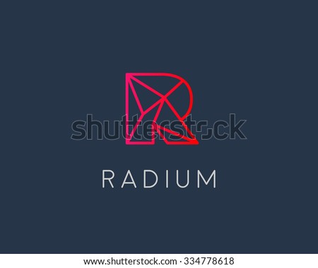 Abstract trend letter R logo design template. Colorful structure creative sign. Communication vector symbol icon. 