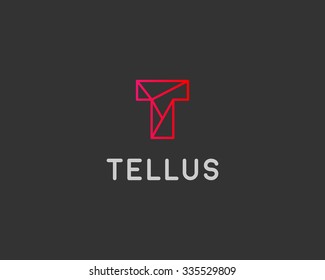 Abstract trend letter T logo design template. Colorful structure creative line t-shirt sign. Communication, sport, app vector symbol icon. 