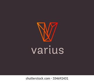 Abstract trend letter V logo design template. Colorful structure creative sign. Communication vector symbol icon. 