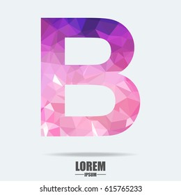 Abstract trend polygon letter B logo design template. Art tech media app creative sign. Colorful vector symbol icon. Bright alphabet font.
