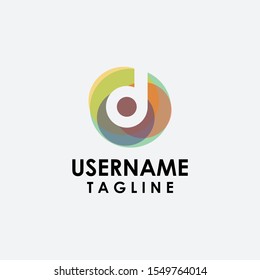 Abstract trend polygon letter d logo design