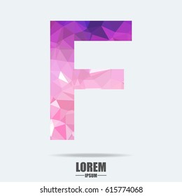 Abstract trend polygon letter F logo design template. Art tech media app creative sign. Colorful vector symbol icon. Bright alphabet font.