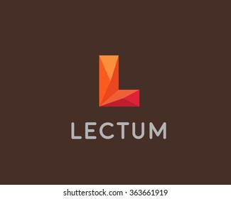 Abstract trend polygon letter L logo design template. Art tech media app creative sign. Colorful vector symbol icon. Bright alphabet font.