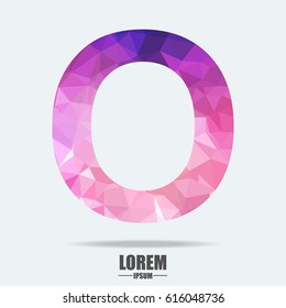 Abstract trend polygon letter O logo design template. Art tech media app creative sign. Colorful vector symbol icon. Bright alphabet font.