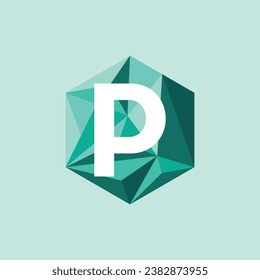 Abstrakte Trend Polygon Buchstaben P Logo Design Vorlage in Hexagon. Farbiges Symbol.