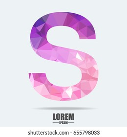 Abstract trend polygon letter S logo design template. Art tech media app creative sign. Colorful vector symbol icon. Bright alphabet font.