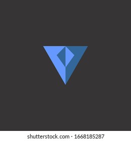 Abstract trend polygon letter V logo design template. Art tech media app creative sign. Colorful vector symbol icon. Bright alphabet font.