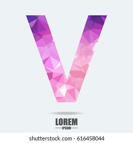 Abstract trend polygon letter V logo design template. Art tech media app creative sign. Colorful vector symbol icon. Bright alphabet font.