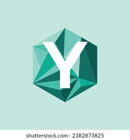 Abstract trend polygon letter Y logo design template in hexagon. Colorful symbol icon.