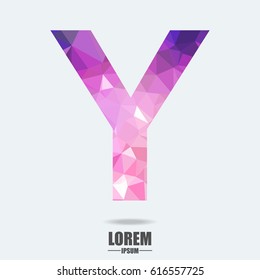 Abstract trend polygon letter Y logo design template. Art tech media app creative sign. Colorful vector symbol icon. Bright alphabet font.