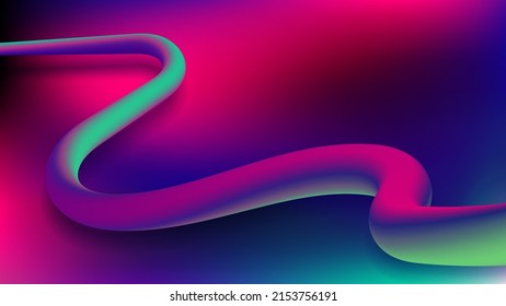 Abstract trendy 3D fluid or liquid colorful gradient shape vibrant color background. Futuristic design wallpaper for backdrop, poster, banner web, presentation, landing page, etc. Vector illustration
