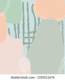 Abstract trendy artistic background template, Memphis retro elements. Modern design for pastel color placards,