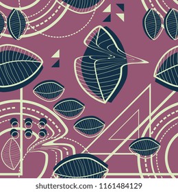 Abstract trendy autumn seamless pattern