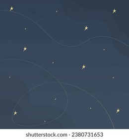 Abstract Trendy Background Celestial Astronomic Five Angles Asymmetric Stars Blue Night Vector