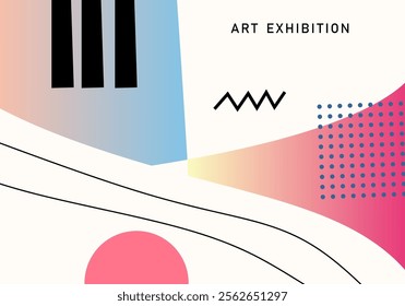 Abstract trendy background with geometric shapes and simple lines.