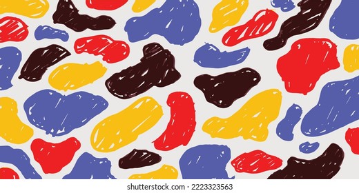 Abstract trendy background in scribble illustration design style