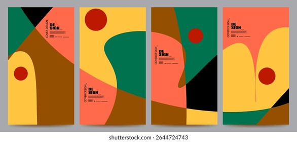 Conjunto de fondo de moda abstracto Plantilla de diseño