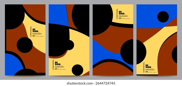 Conjunto de fondo de moda abstracto Plantilla de diseño