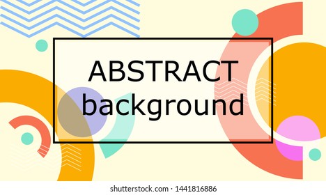 Abstract trendy background with simple geometric shapes. Mempis style