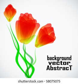 Abstract trendy background with tulips
