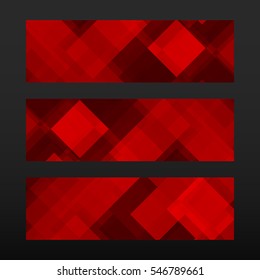 Abstract trendy banner with geometric shape. Colorful background from red mosaic. Vector illustration. Eps 10